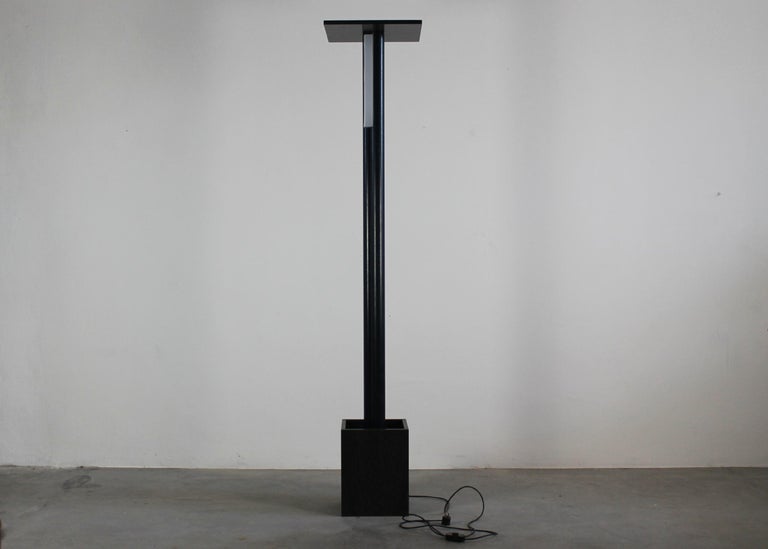 Post-Modern Sandro Bagnoli Floor Lamp De Luz in Wood Ultramobile Collection by Gavina 1970s For Sale