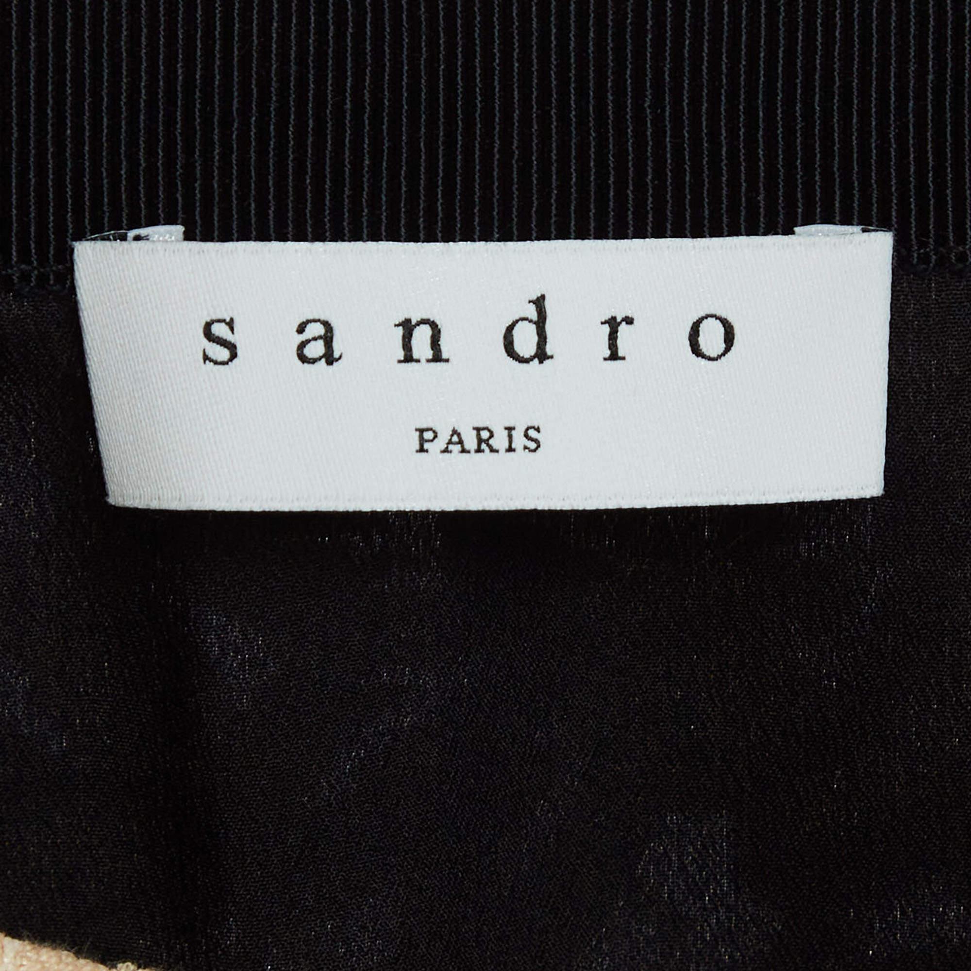 Women's Sandro Beige Lace Knee Length Skirt L For Sale