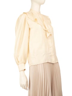 Sandro Beige Silk Blouse Size XS