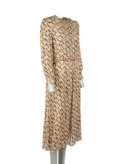 Sandro Beige Seide Cowboy Boot Print Kleid Größe S