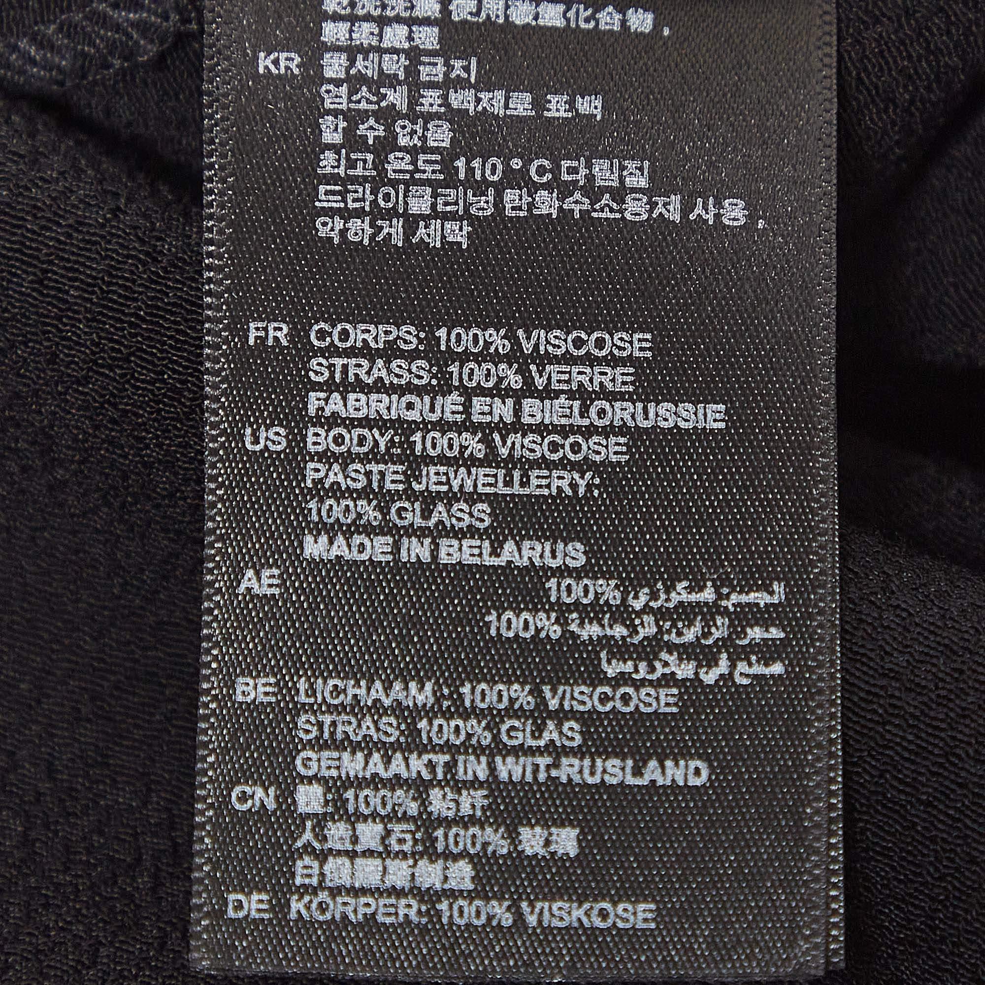Sandro Black Black Crystal Embellished Crepe Tunic Dress L For Sale 2