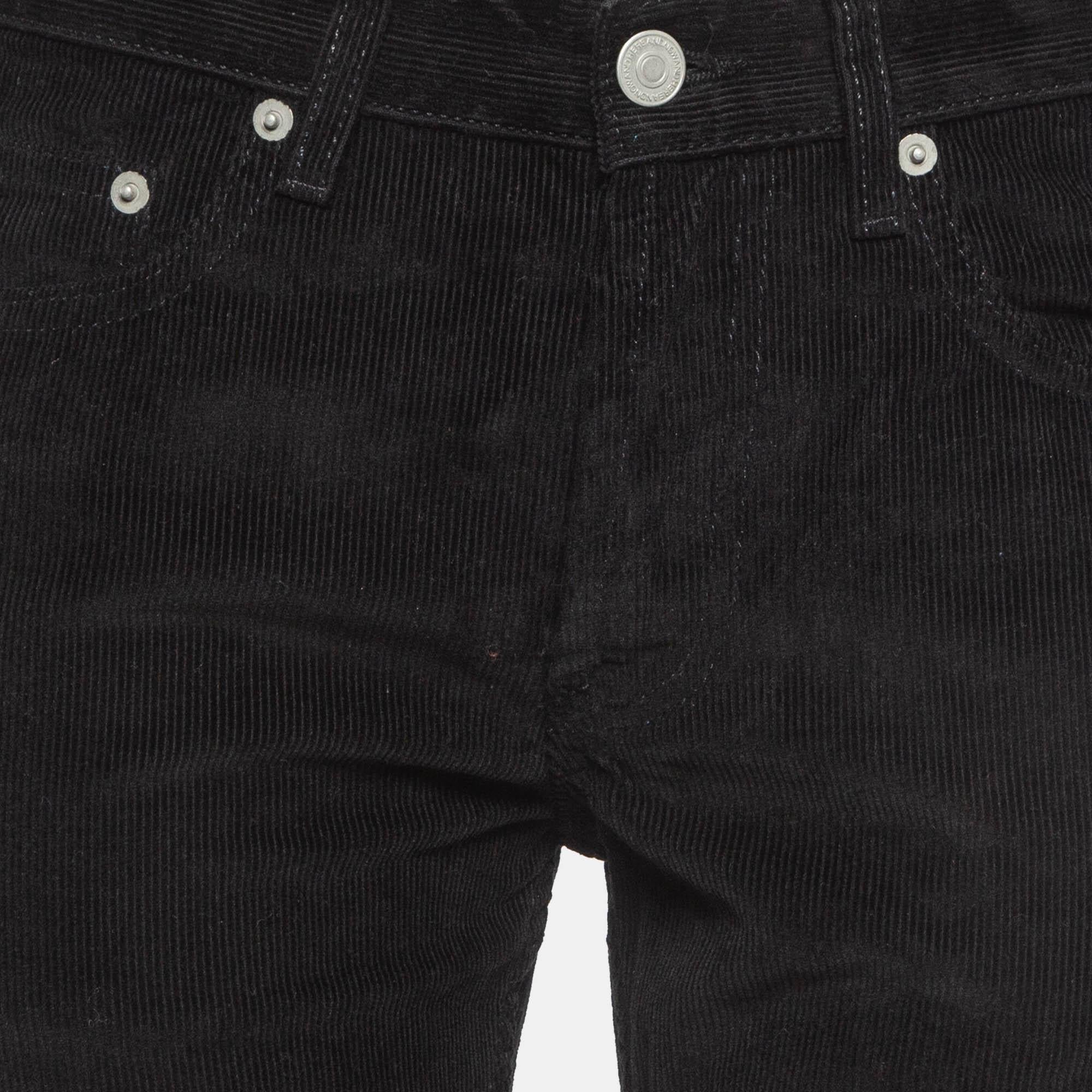 Sandro Black Corduroy Spector Trousers M Waist 29