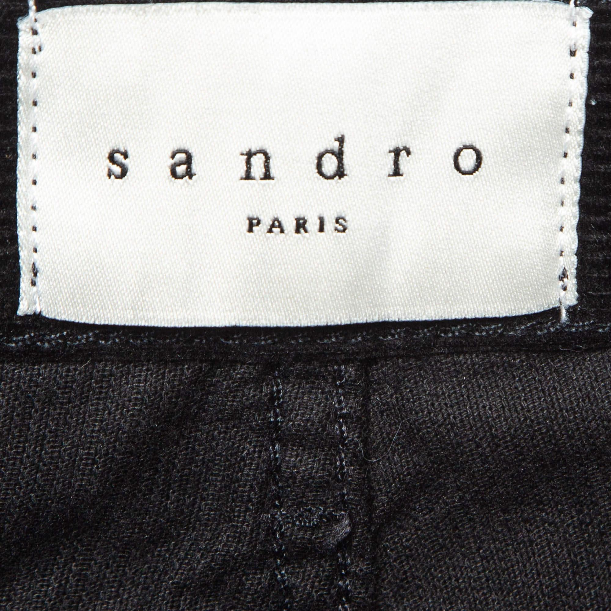 Sandro Black Corduroy Spector Trousers M Waist 29