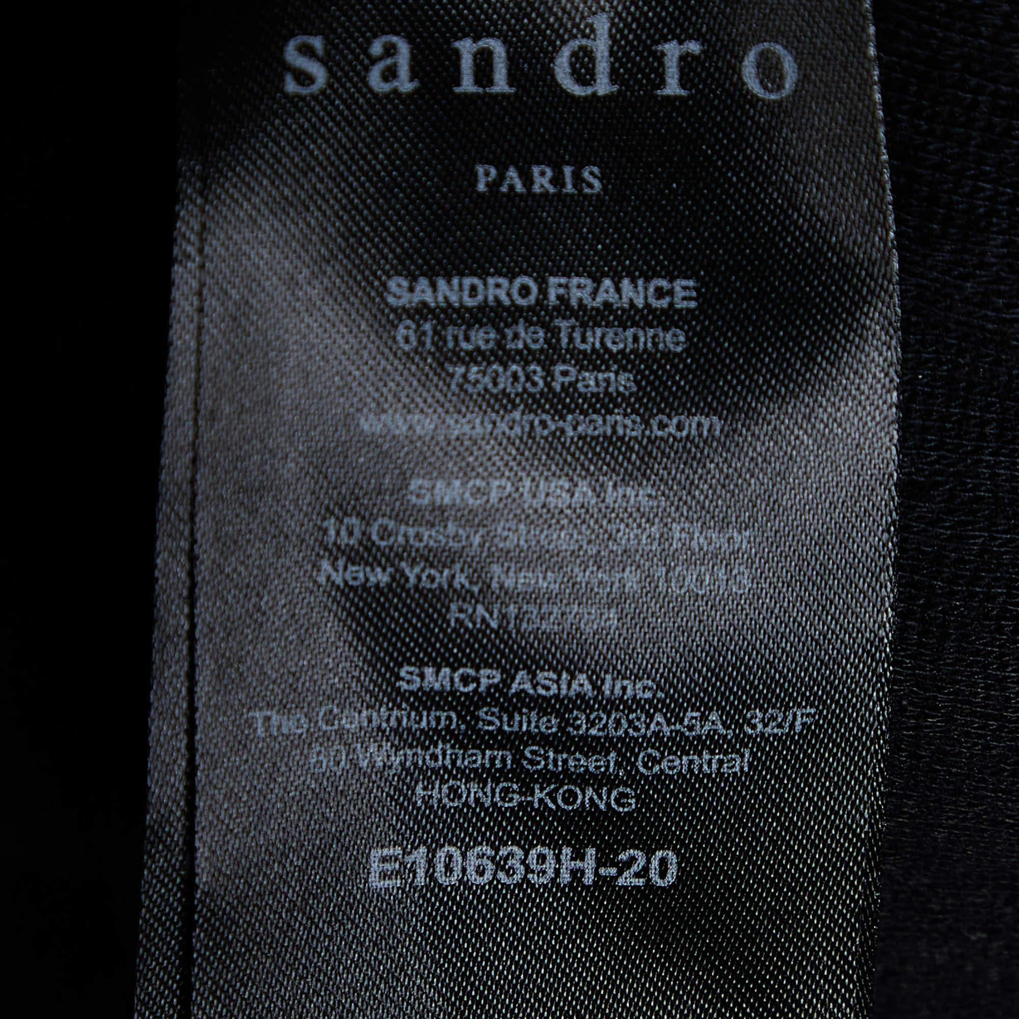 Sandro Top con maniche a palloncino in cotone nero A&M in vendita 1