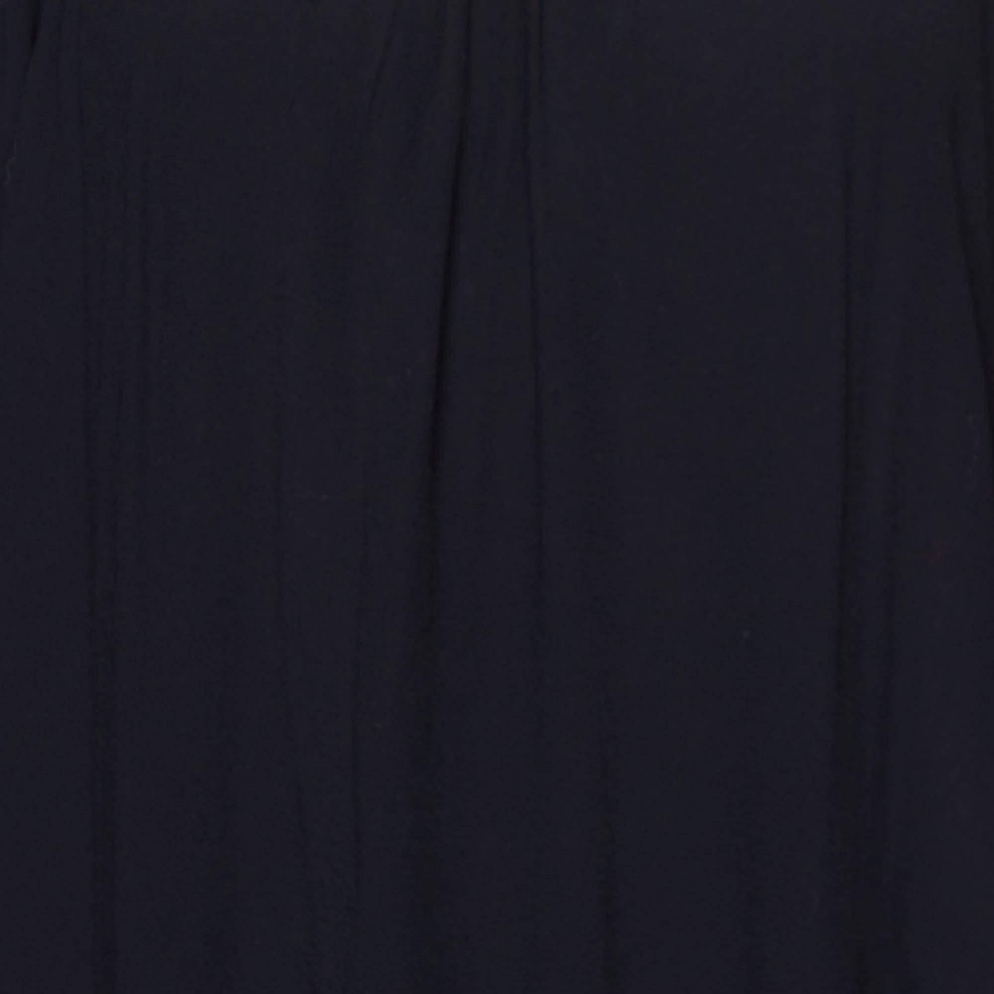 Sandro Black Crepe Lace Trim Shift Dress L In Good Condition For Sale In Dubai, Al Qouz 2