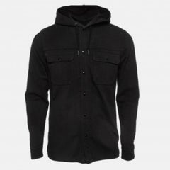 Sandro Giacche con cappuccio in denim nero S