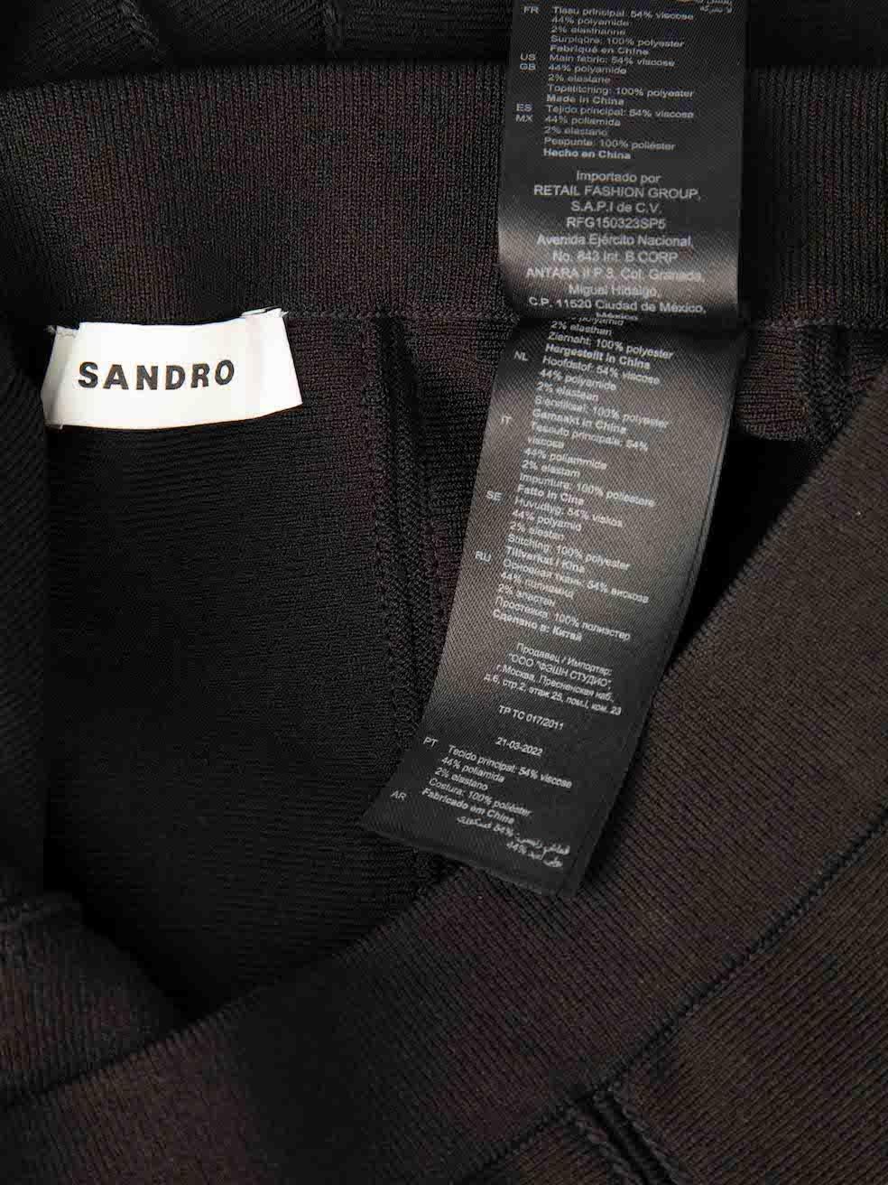 Sandro Black Elasticated Fringe Hem Midi Skirt Size S For Sale 1