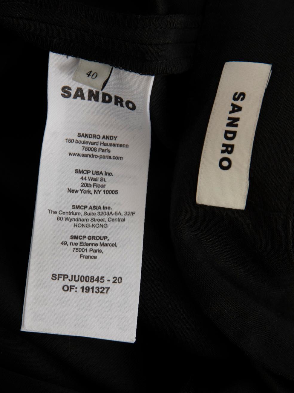 Sandro, jupe midi embellie noire, taille L en vente 4