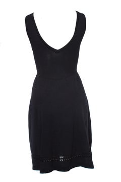 Sandro, black flared dress with embroidery