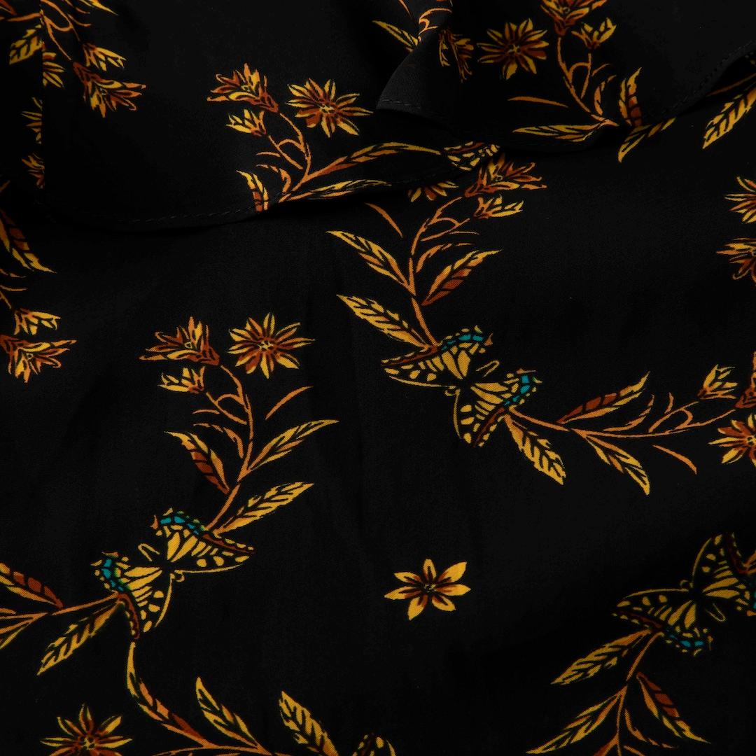 Sandro Mini Dress floreale nero con dettaglio in pizzo taglia M. In condizioni ottime a London, GB