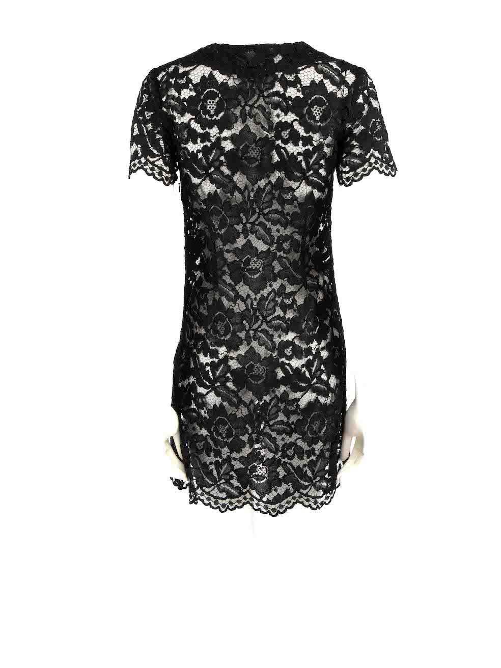Sandro Black Lace Mini Dress Size S In Good Condition For Sale In London, GB