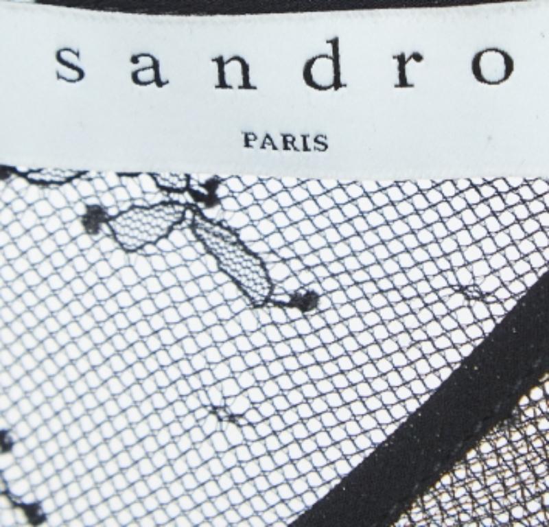 Sandro, abito midi Priscilla con sovrapposizione di pizzo nero M. In condizioni ottime in vendita a Dubai, Al Qouz 2