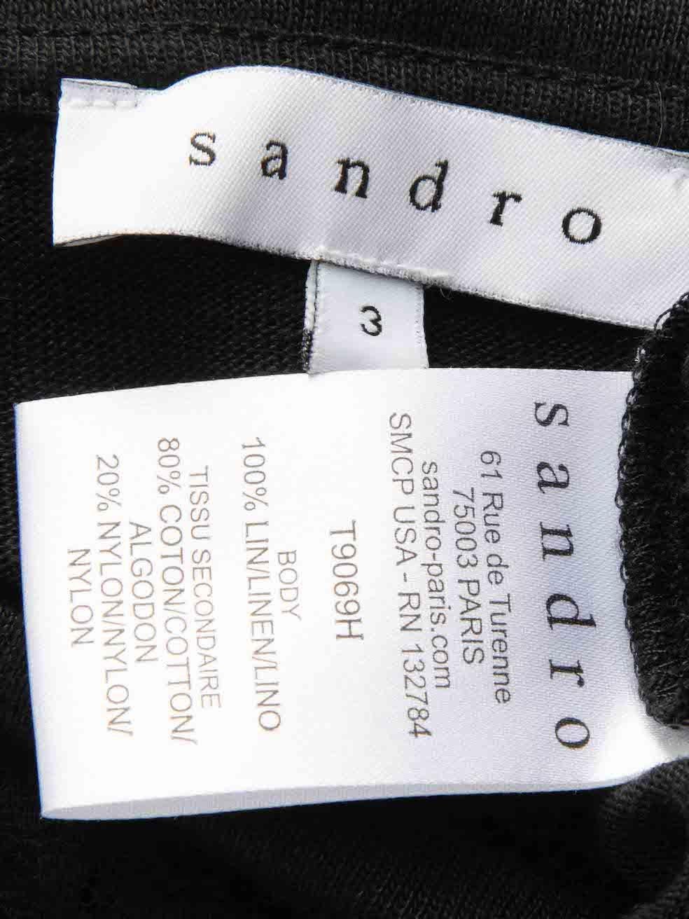 Women's Sandro Black Lace Shoulder Detail Jumper Size L For Sale