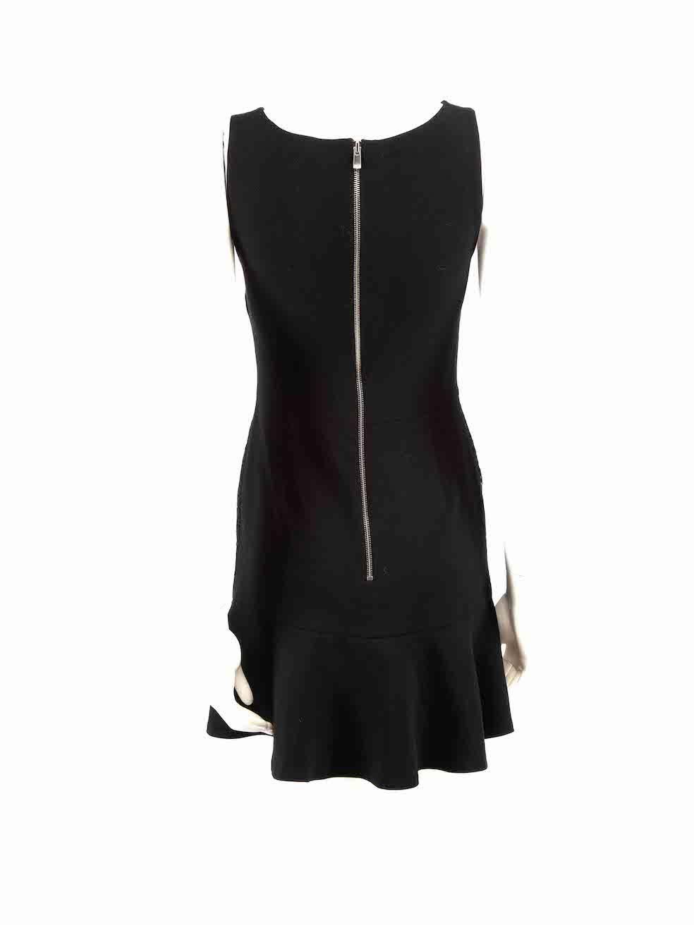 Sandro Black Lace Trim Mini Dress Size S In Good Condition For Sale In London, GB