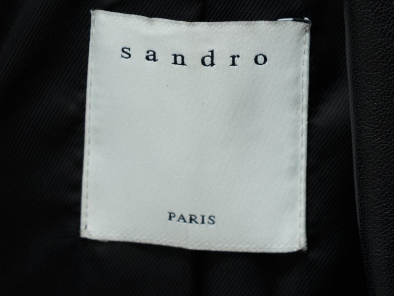 Sandro Black Leather Moto Jacket at 1stDibs