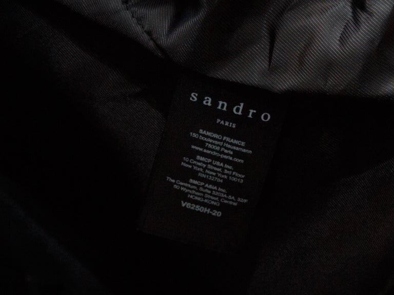 Sandro Black Leather Moto Jacket at 1stDibs