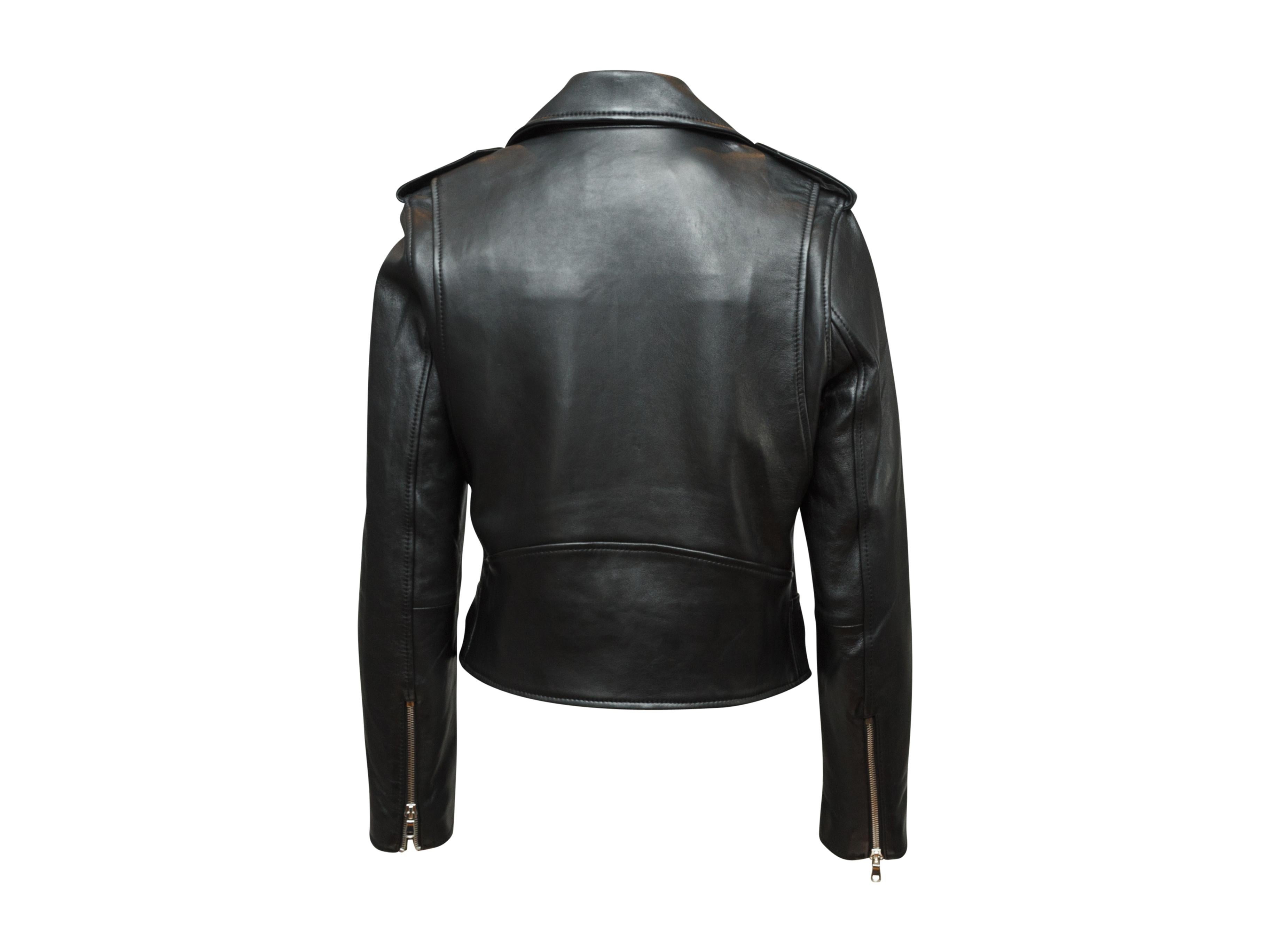 Women's Sandro Black Leather Moto Jacket