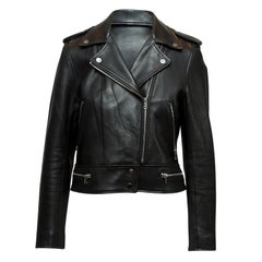 Sandro Black Leather Moto Jacket at 1stDibs