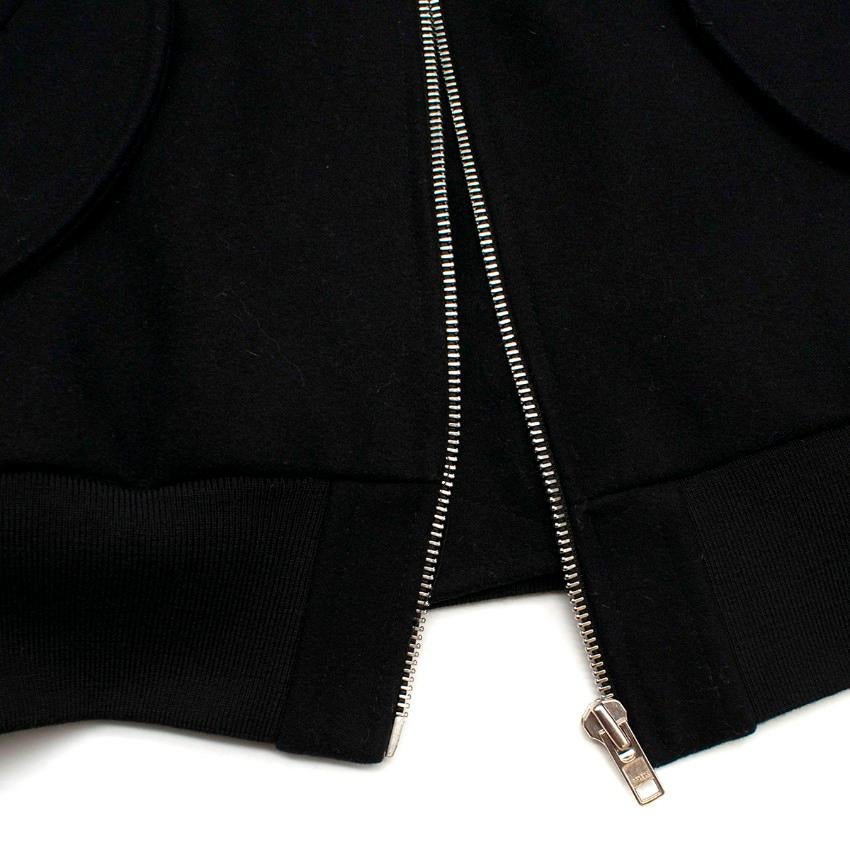 Sandro Black Leather Sleeve Bomber Jacket SIZE UK XL / US 12 6