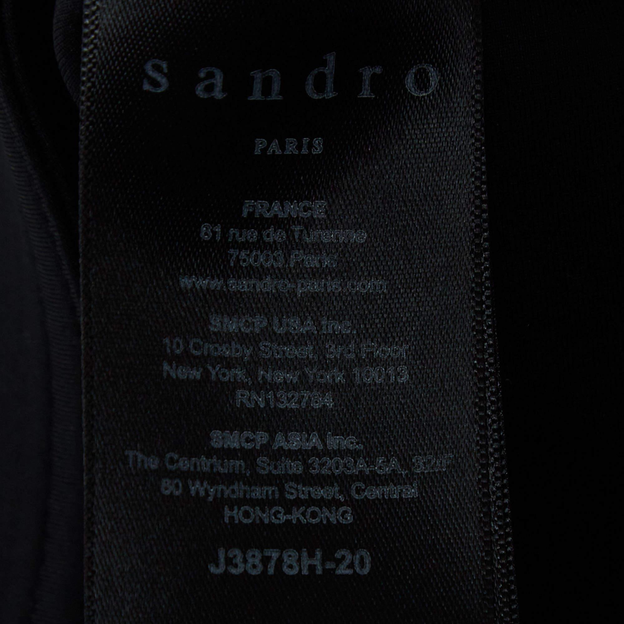 Sandro Black Neoprene Pencil Skirt S For Sale 2