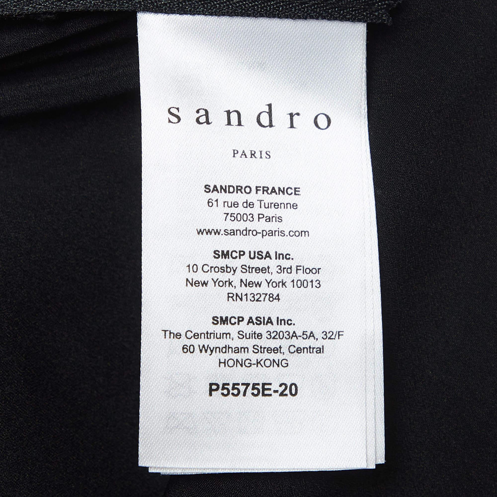 Sandro Combinaison à épaulettes en dentelle noire à motifs L Pour femmes en vente