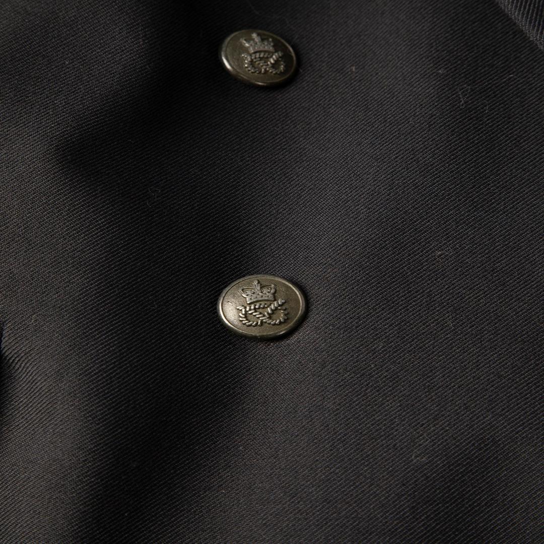 Sandro Black Ruffle Trim Double Breasted Blazer Size S In Good Condition For Sale In London, GB