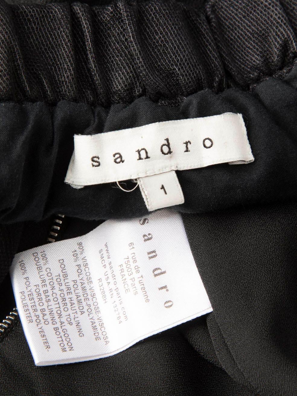 Women's Sandro Black Strapless Mini Peplum Dress Size S For Sale