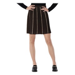 Sandro Black Striped A-Line Skirt Size L