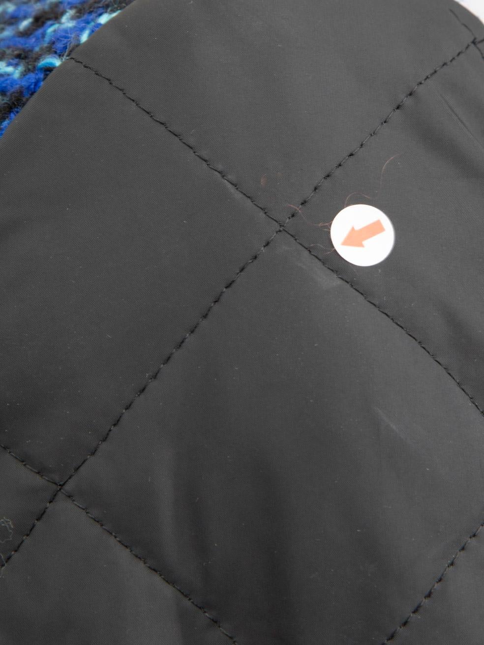 Sandro Blue & Black Tweed Quilted Jacket Size S For Sale 2