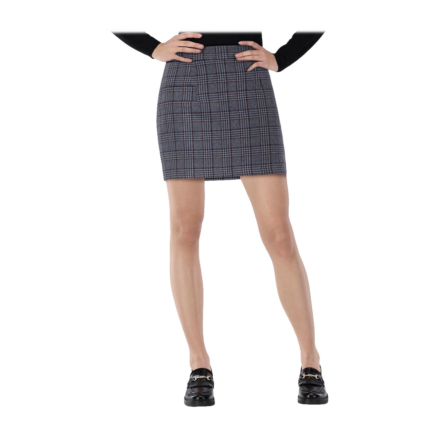 Sandro Blue 
Grey Tartan Mini Jupe Taille S