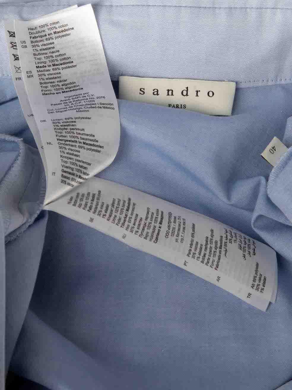 Women's Sandro Blue Shirt Dress Size L For Sale
