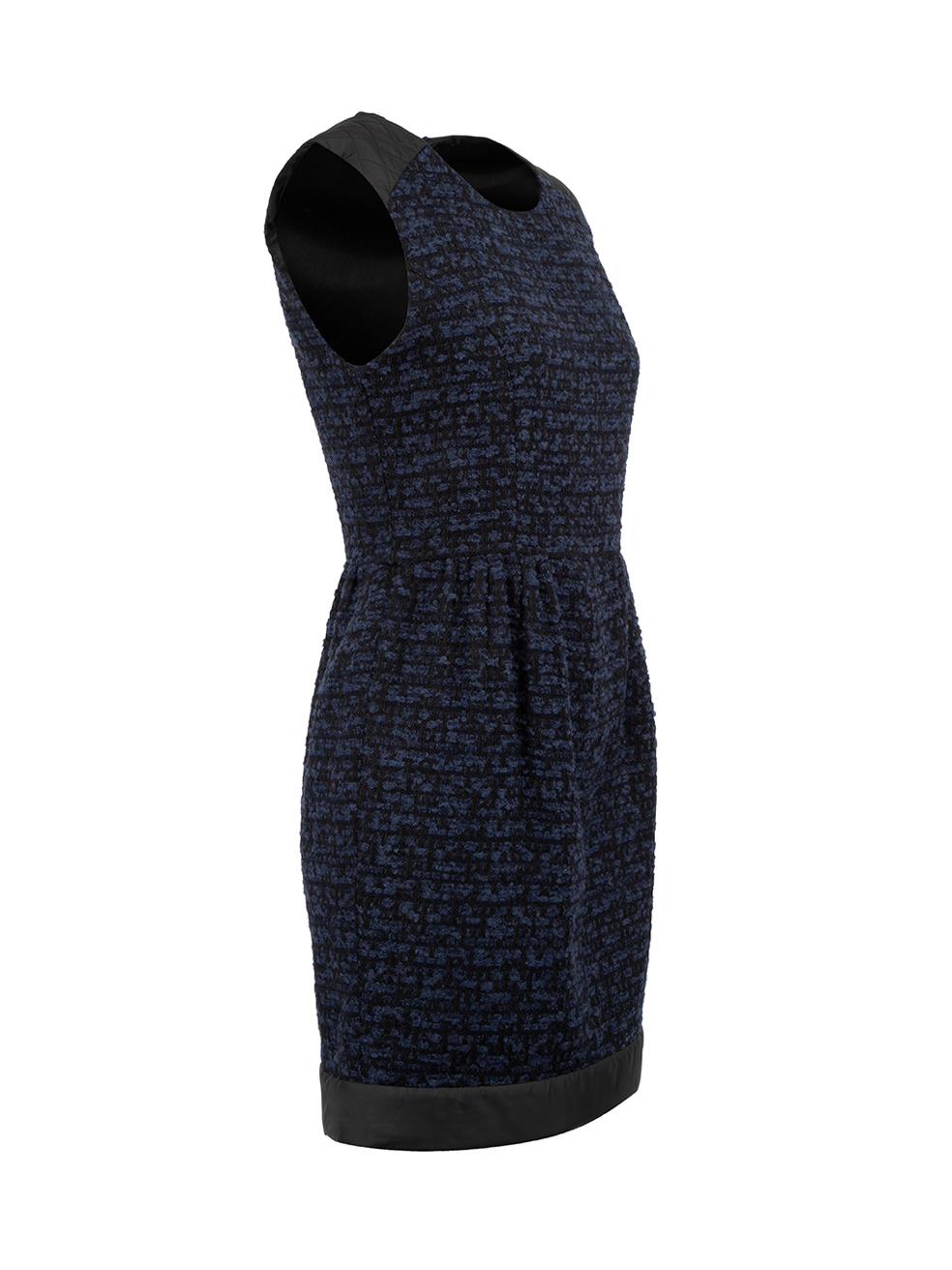 CONDITION is Very good. Hardly any visible wear to dress is evident on this used Sandro designer resale item.

Details
Blue
Tweed
Mini dress
Quilted panel on shoulder
Round neckline
Back zip closure
Made in Poland 

Composition
60% Acrylic, 37% Wool