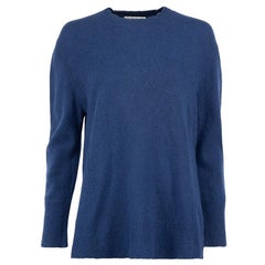Sandro Blauer Wollpullover mit geteiltem Saum Größe S