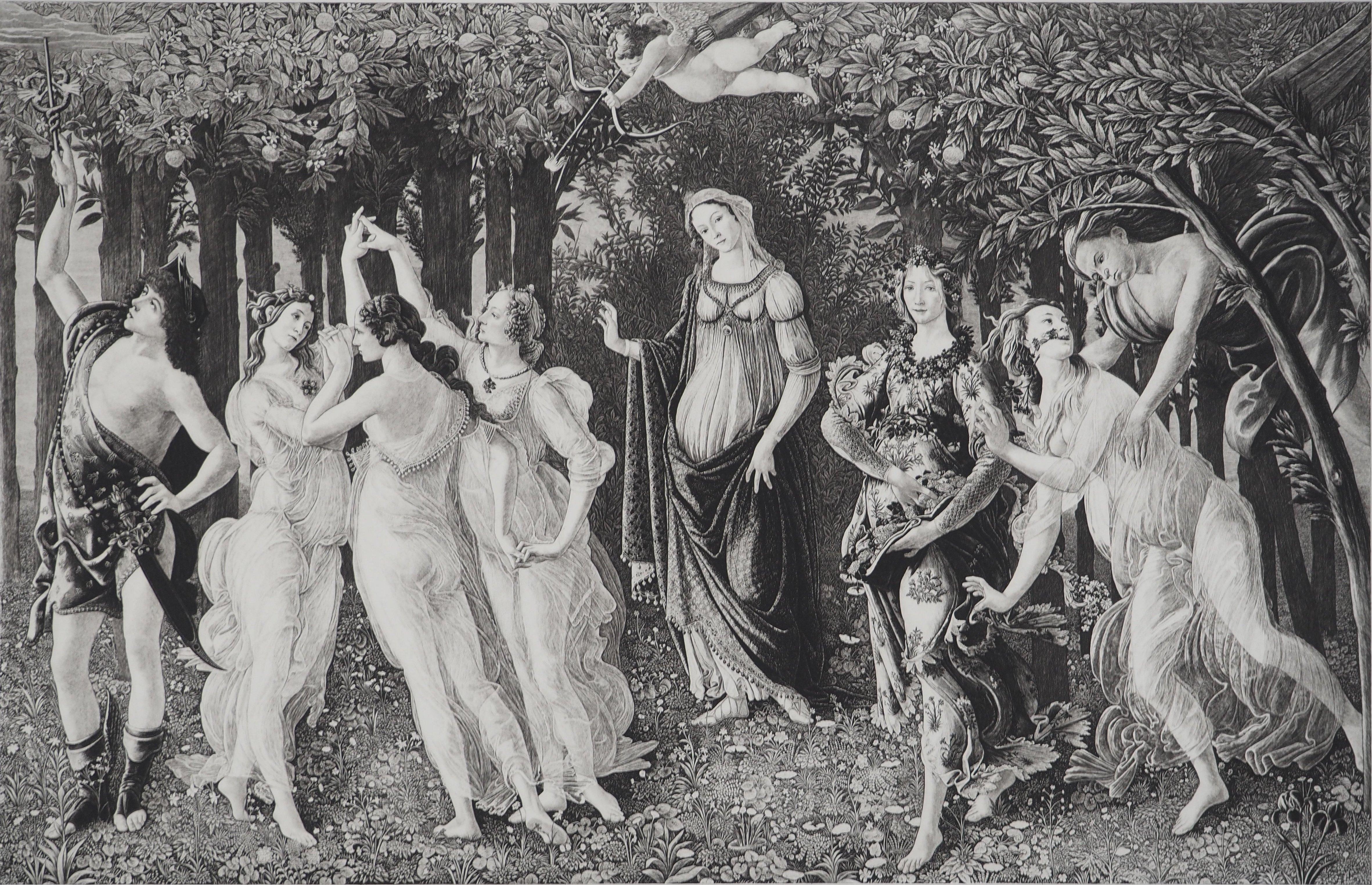 Allegory of Spring - Etching from Louvre Museum - Print by Sandro Botticelli