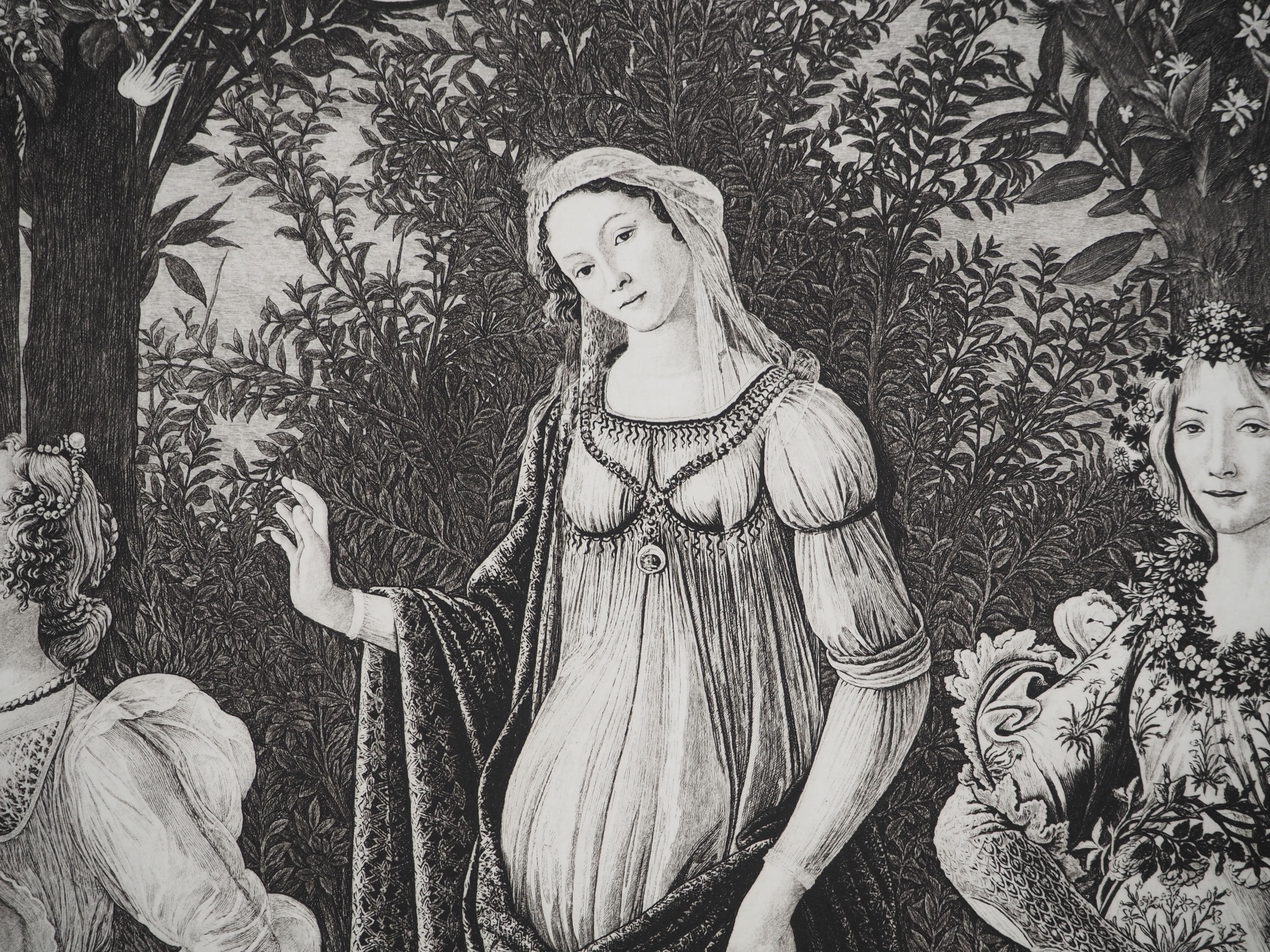Allegory of Spring - Etching from Louvre Museum - Italian School Print by Sandro Botticelli