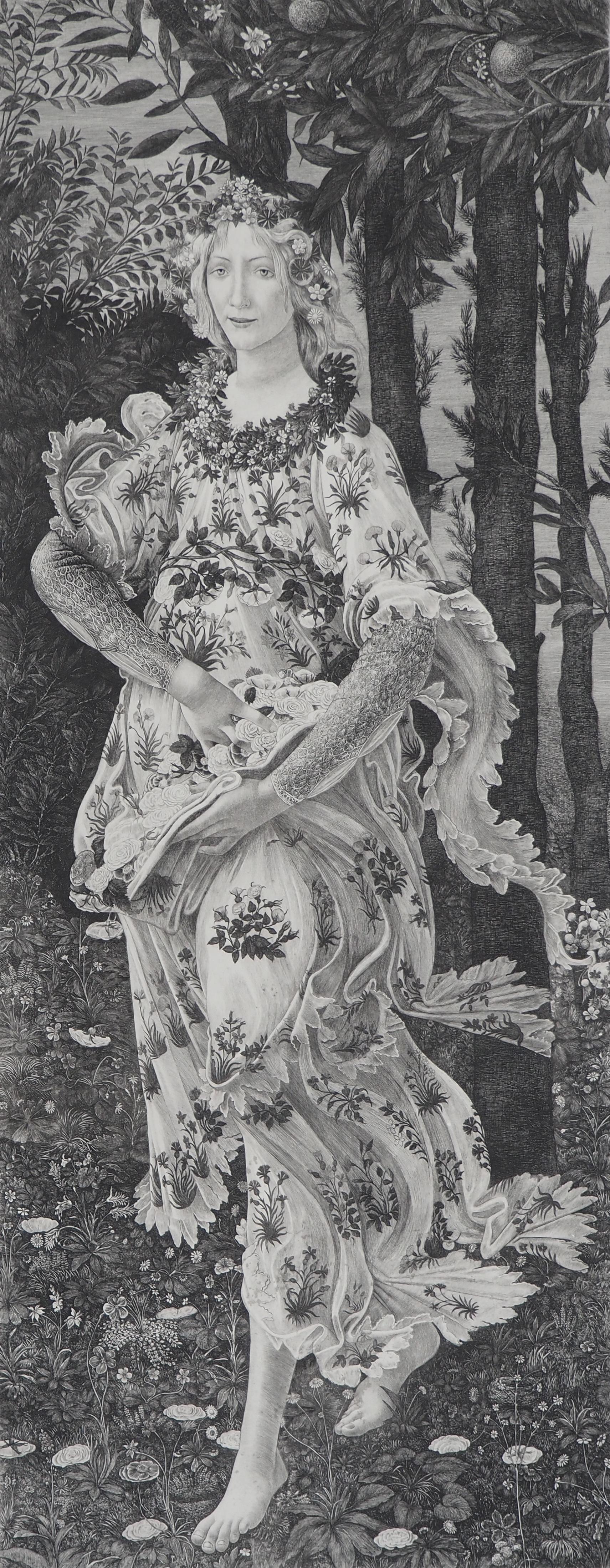 Spring - Gravure du musée du Louvre - Print de Sandro Botticelli