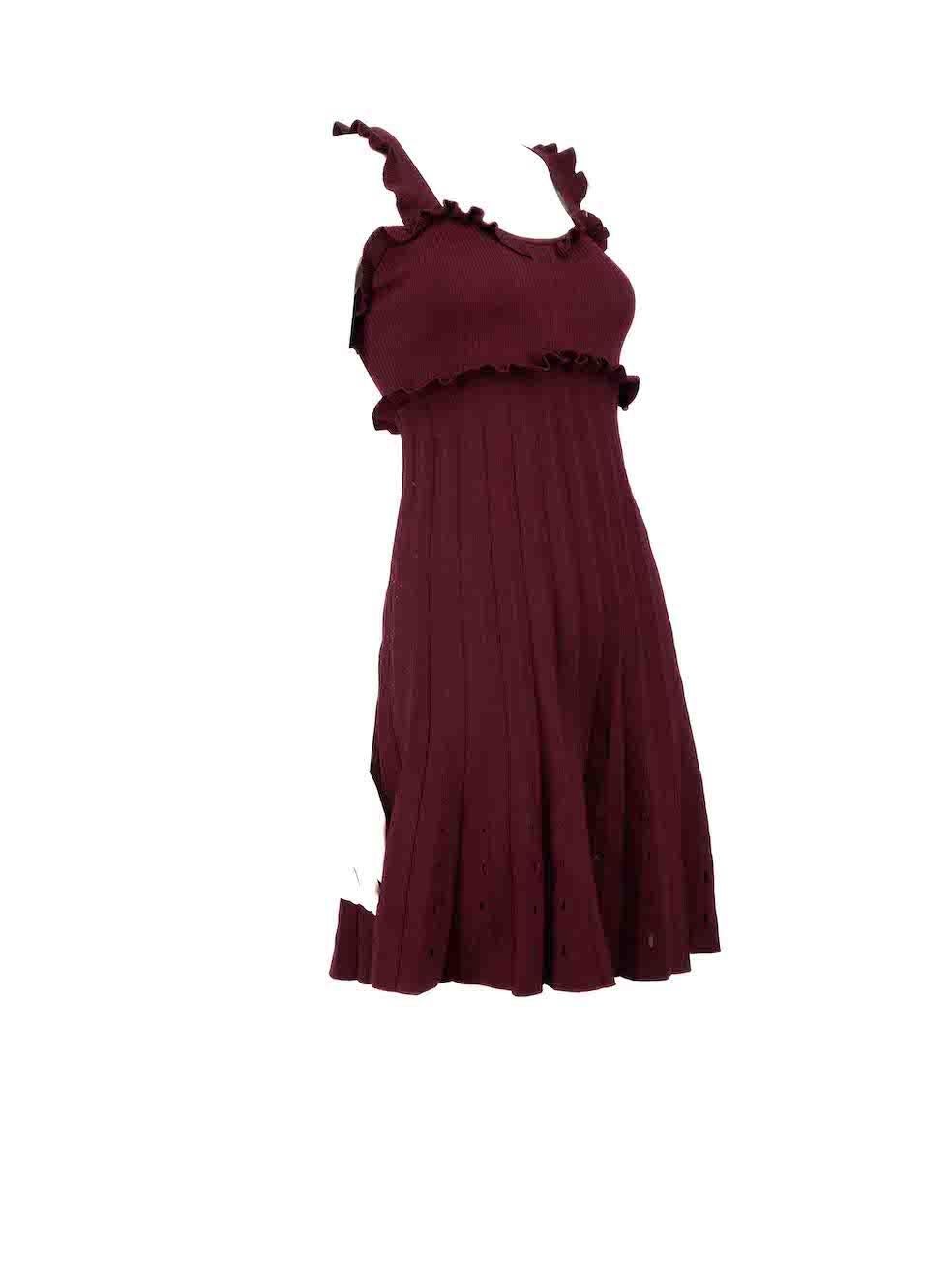 CONDITION is Good. Minor wear to dress is evident. Light wear is seen in the form of some marks and pilling of the fabric on the right side of the dress on this used Sandro designer resale item.
 
 
 
 Details
 
 
 Burgundy
 
 Viscose
 
 Knit dress

