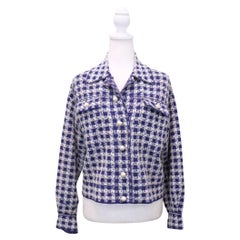 Sandro Karierte Tweed-Cropped-Jacke FR 36