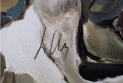 Mesa de comedor, litografía de Sandro Chia