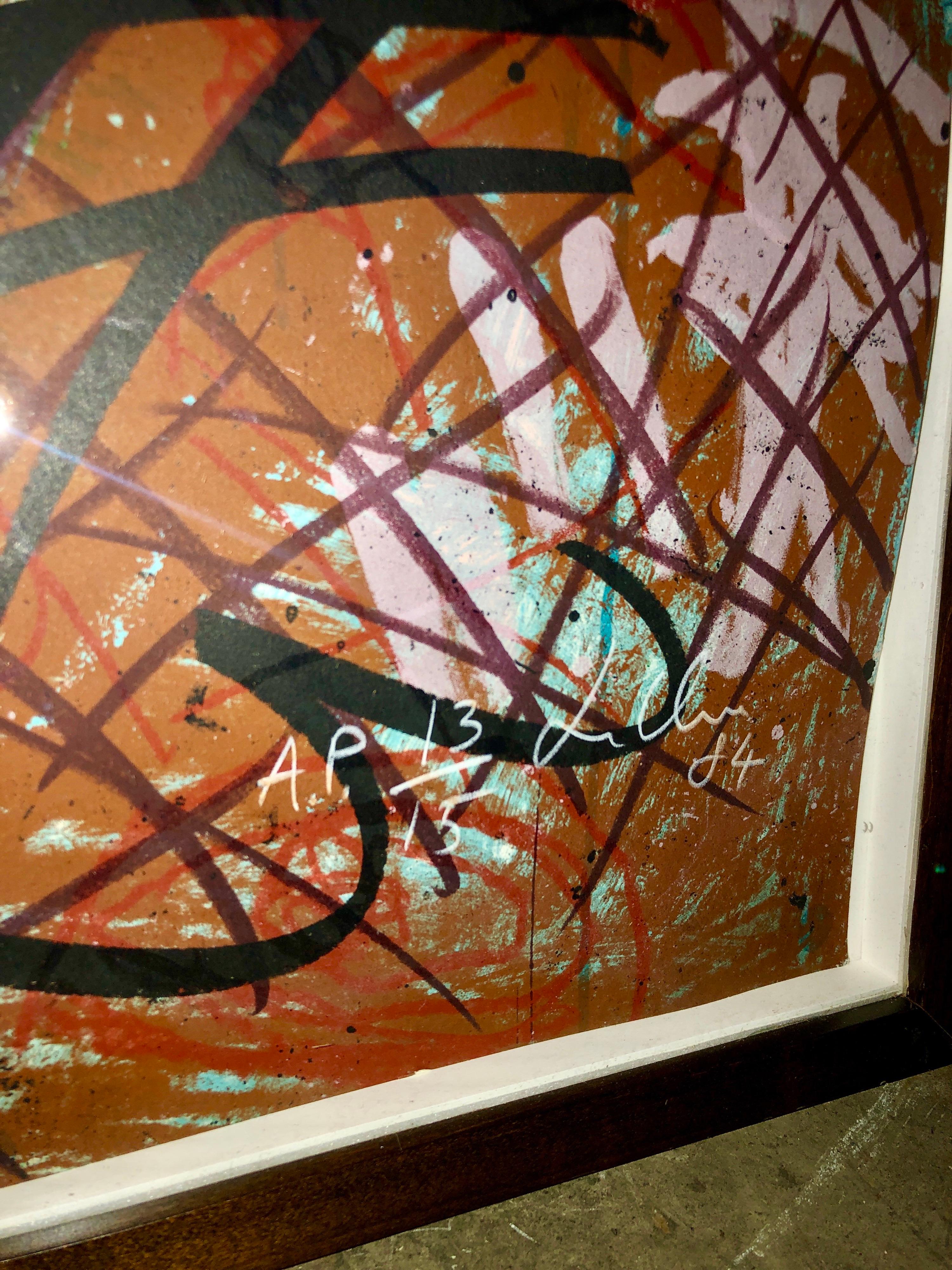 Sandro Chia (italien, 1946)
Vacances des enfants, 1984
Lithographie en couleurs sur six feuilles de Somerset soft white,
71 x 77 pouces (180,3 x 195,6 cm)
Numéroté A.P. 13/15 (à part d'une édition de 75)
Signé à la main, daté et numéroté au crayon