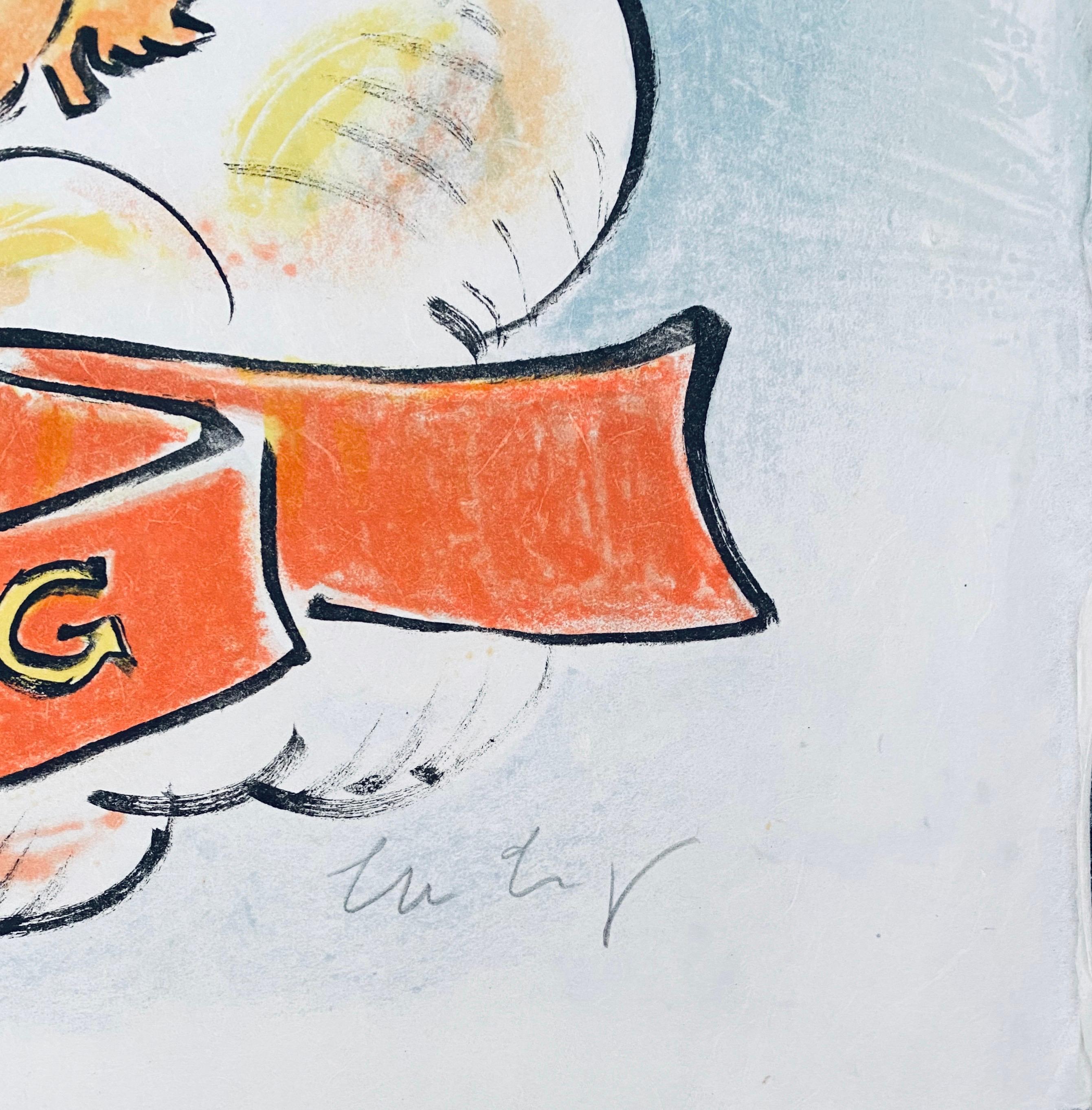 Litografia Italiana Post Modernista Figurativa Pop Art - 