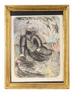 Reclined Man - Etching by Sandro Chia - 1981