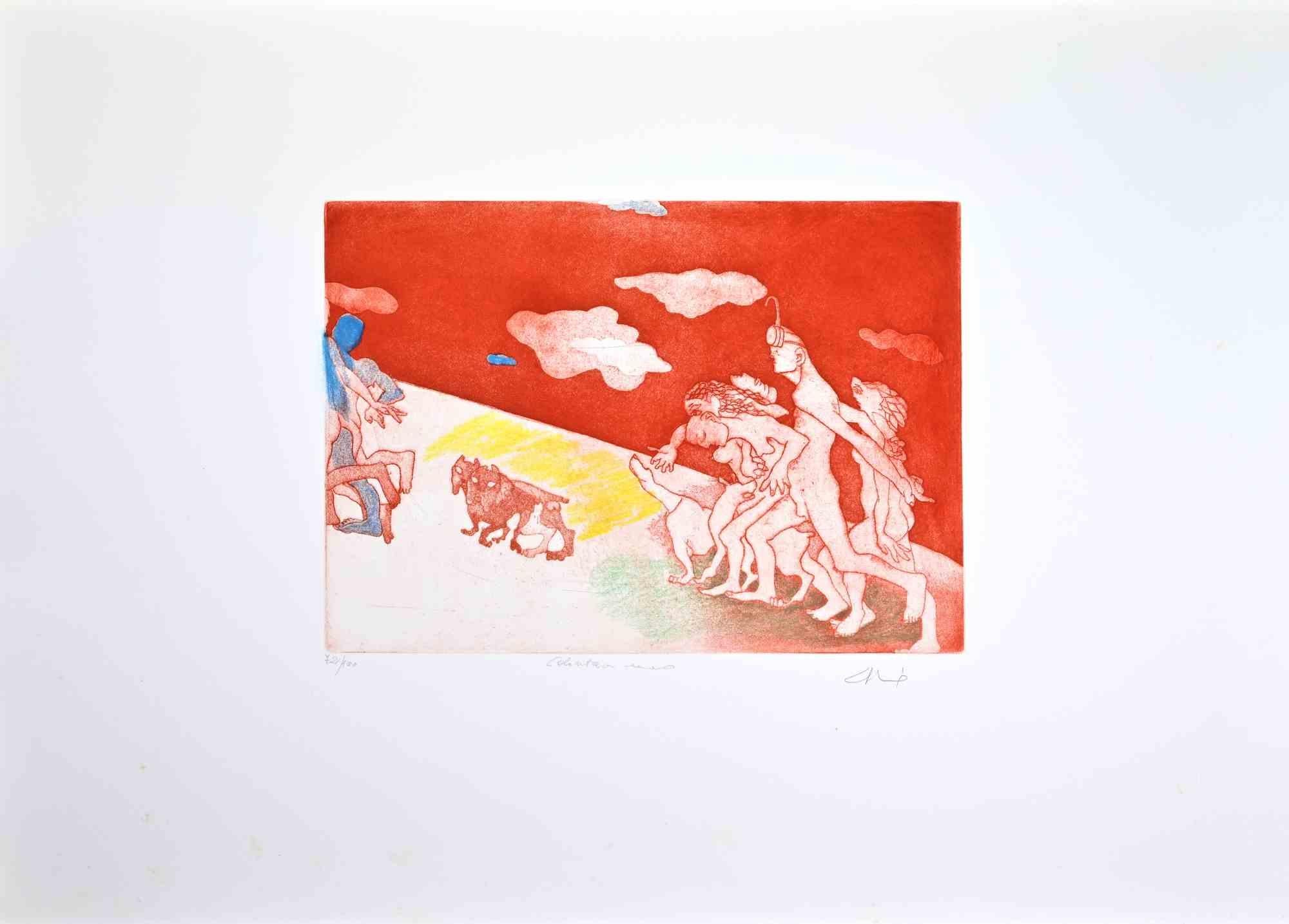 Swimmers - Etching by Sandro Chia - 1990s For Sale 1