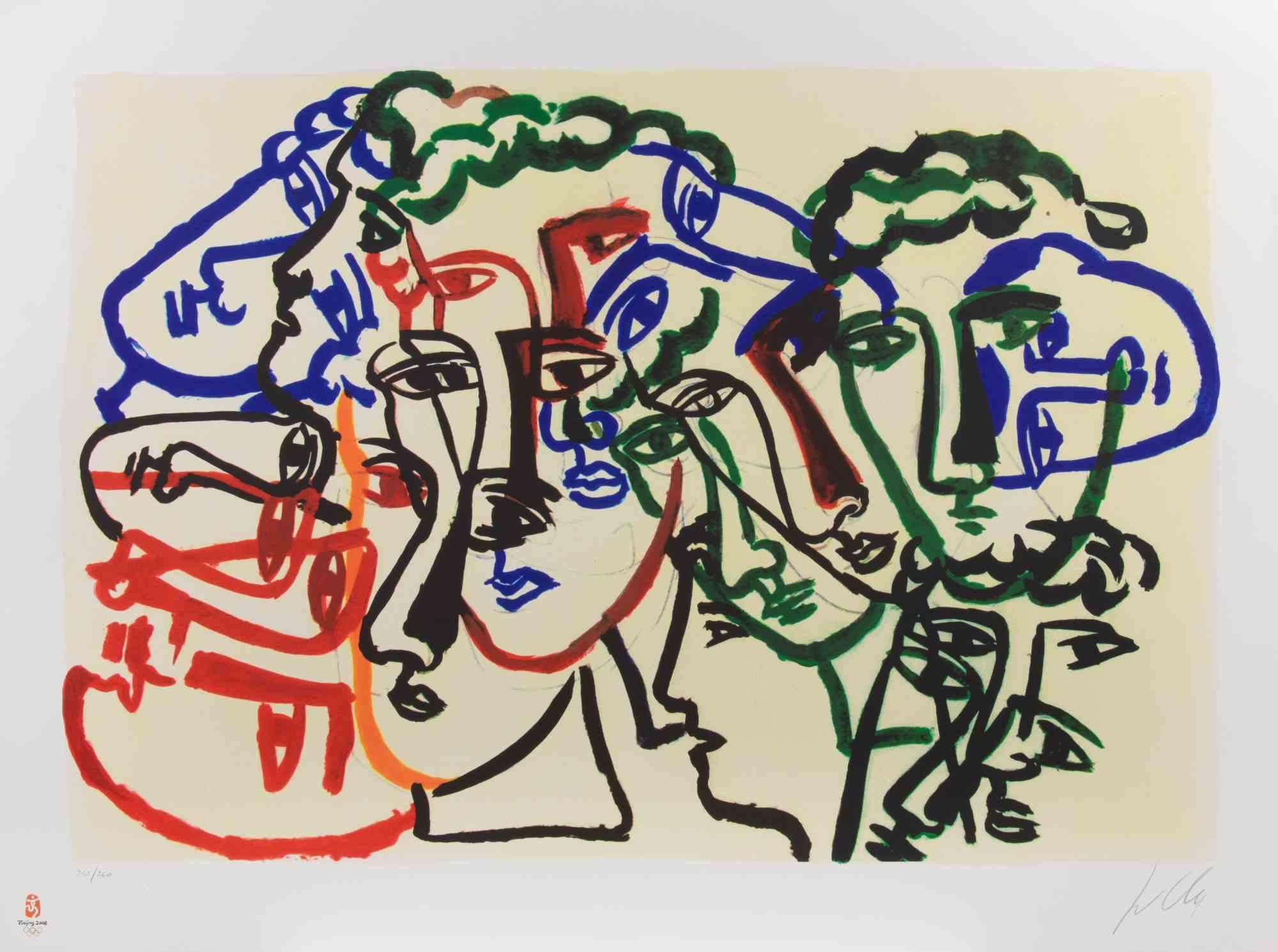Lithographie sans titre de Sandro Chia, d'art contemporain, signée, 2008