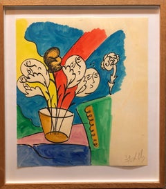 Woodblock Heliorelief with Hand Painting "Novel" Italian Post Modernist Pop Art