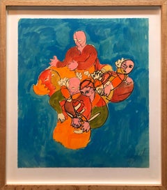 Woodblock Heliorelief con pittura a mano "Novel" Arte Pop Post Modernista Italiana