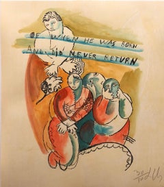 Woodblock Heliorelief with Hand Painting "Novel" Italian Post Modernist Pop Art