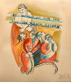 Woodblock Heliorelief with Hand Painting "Novel" Italian Post Modernist Pop Art