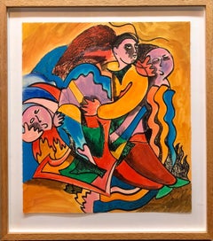 Eliorilievo su xilografia dipinto a mano "Novel" - Pop Art postmodernista italiana