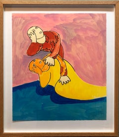 Eliorilievo su xilografia dipinto a mano "Novel" - Pop Art postmodernista italiana